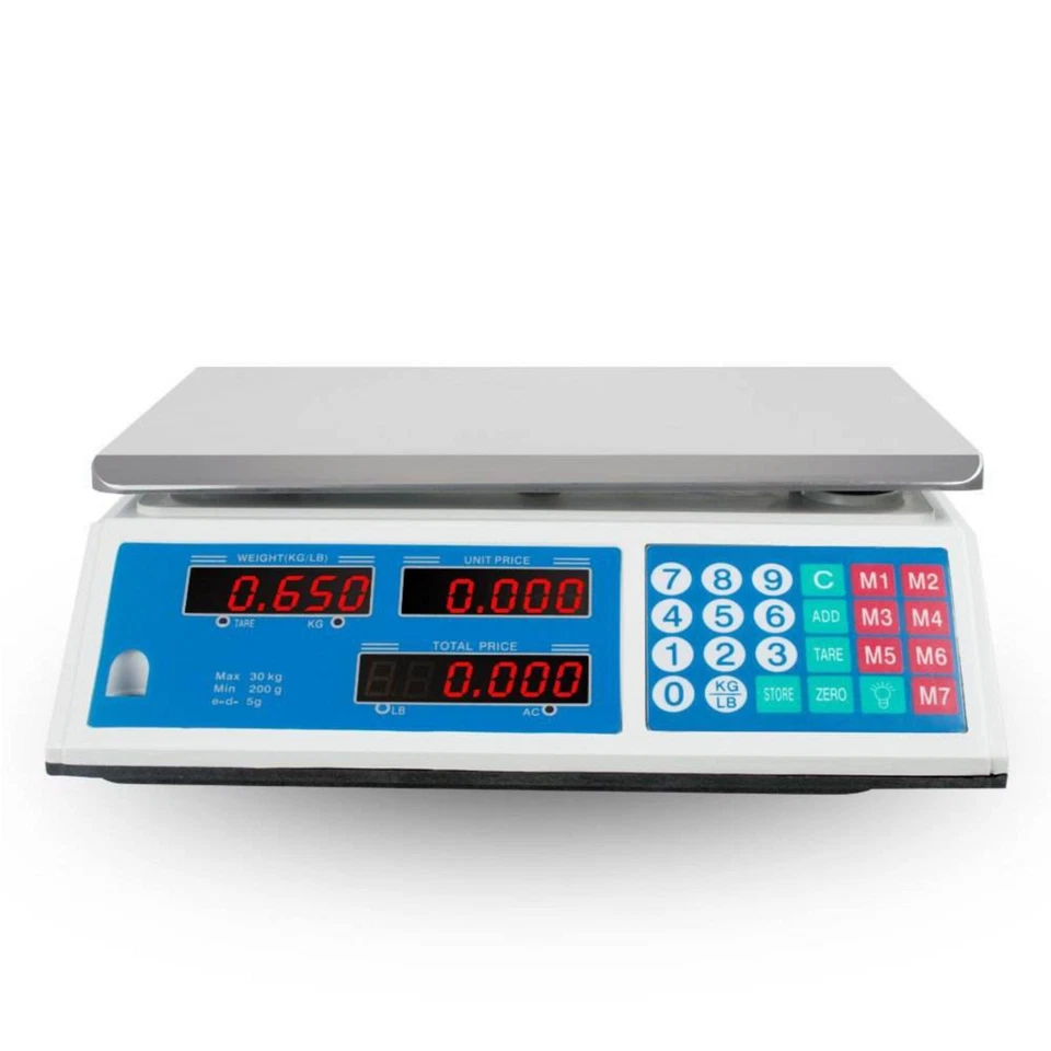 66LB 30KG Digital Price Deli Food Meat Computing Counter Scale Dual Side Display - Image 2 of 4