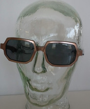 Vintage Copper Colored Octagon Sunglasses Made in FRANCE