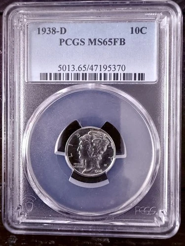 PCGS MS-65 FB! 1938-D MERCURY DIME