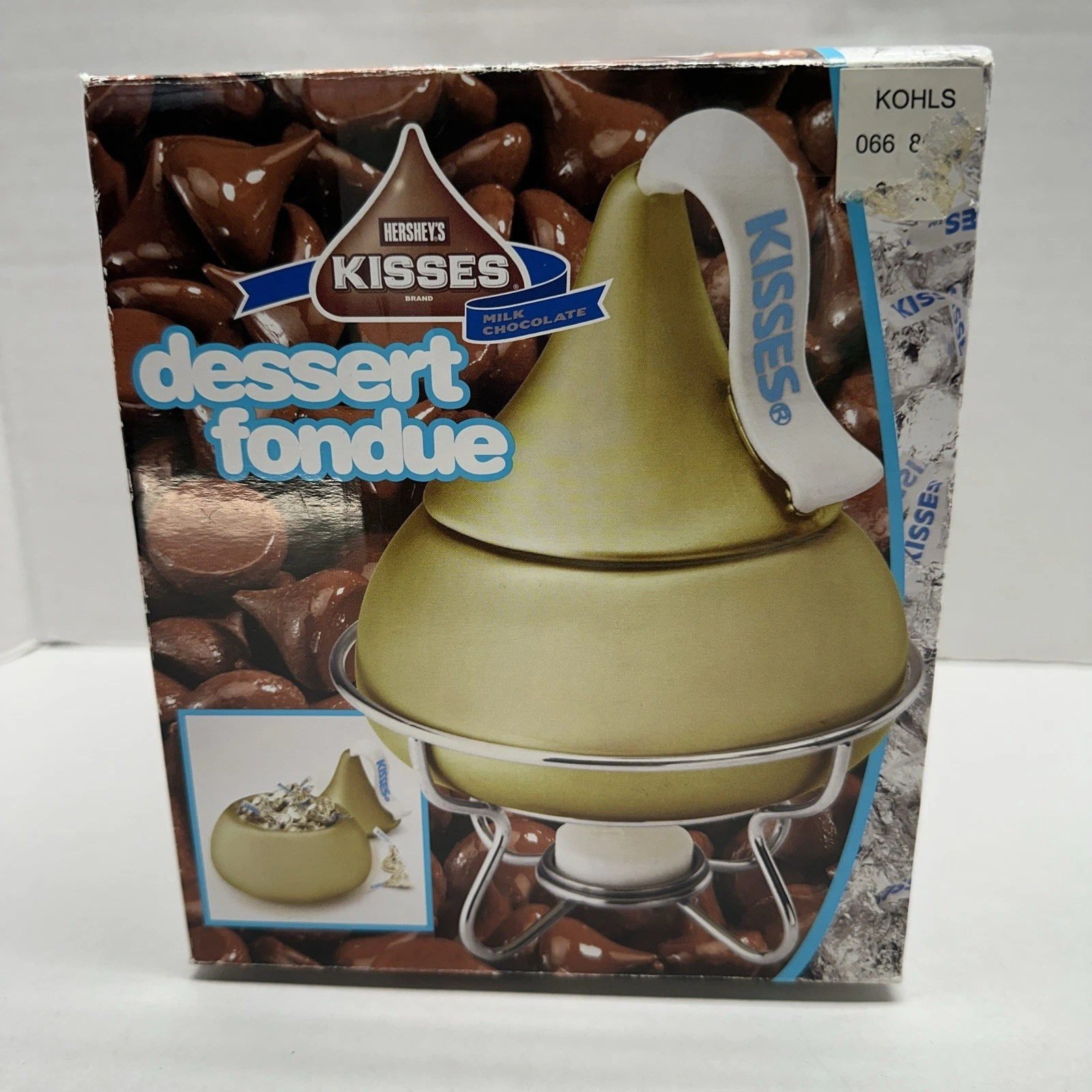 Vintage Hershey's Kisses Gold Ceramic Dessert Fondue Set & Candy Dish NIB 2006