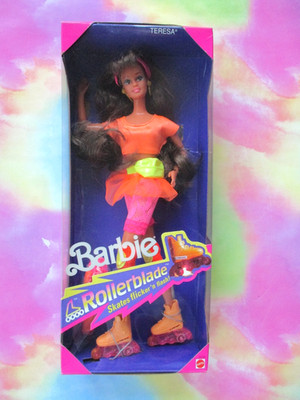 Rollerblade Teresa Brunette 1990 Vintage Mattel Barbie Friend #2216