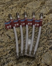 Lot of 5 Faucet Water Supply Line Connector 3/8  COMP x 1/2  FIP x 12"