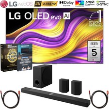LG 65 Inch G5 Series OLED evo 4K UHD Smart webOS TV with LG Soundbar Bundle