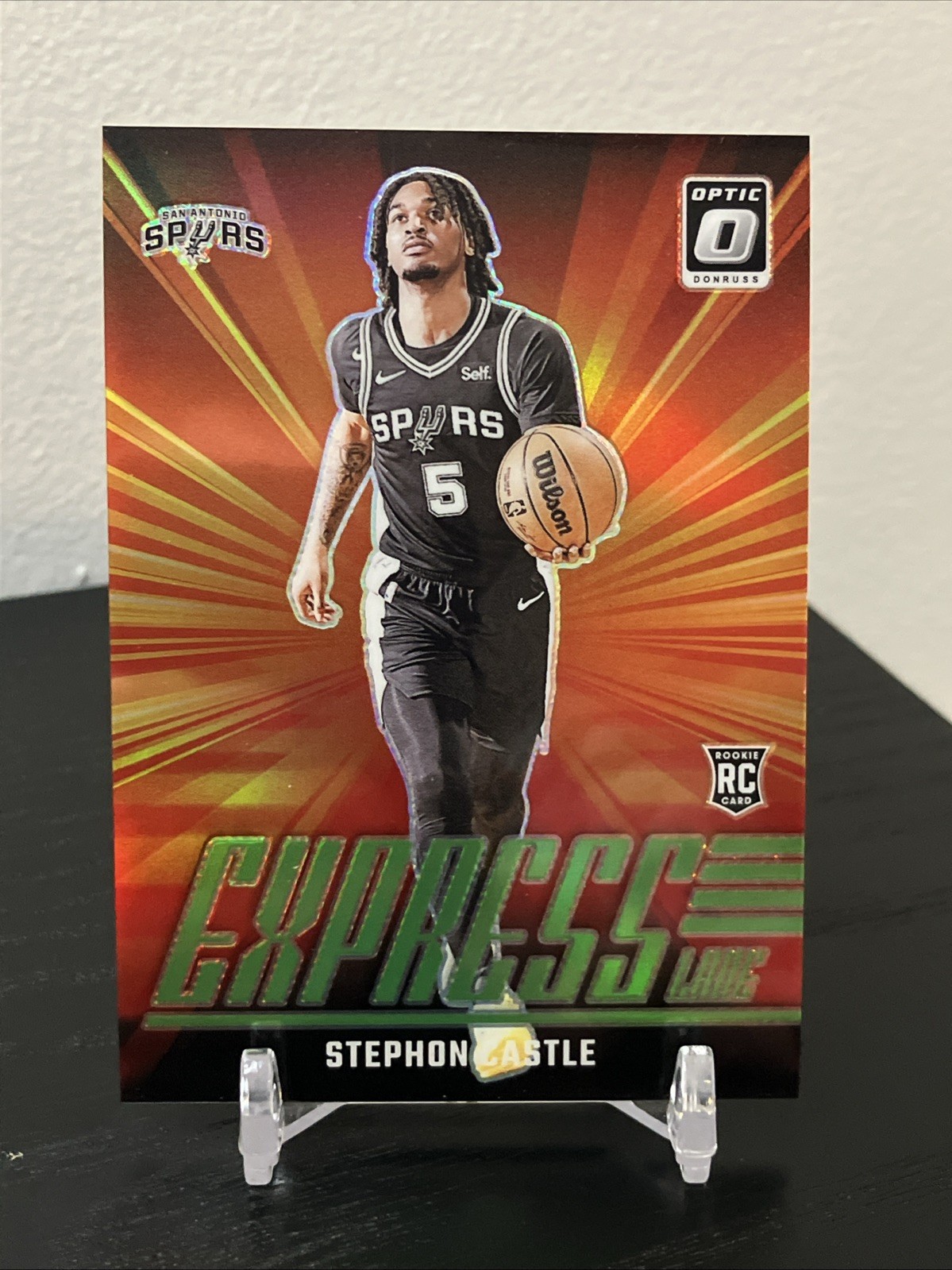2024-25 Panini Optic Stephon Castle Express Lane Lime Green Prizm Rookie RC /199