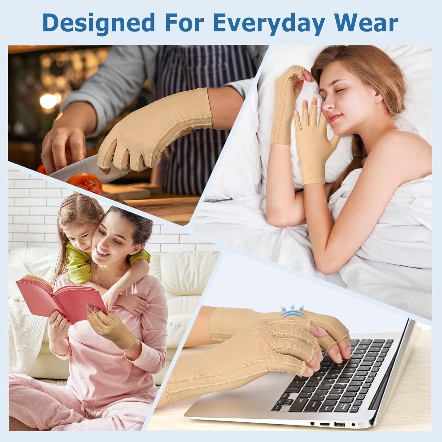 Compression Arthritis Gloves Support for Women & Men, Relieve Pain & Swelling