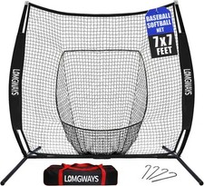 7x7FT Portable Baseball & Softball Practice Net with Pop-up 7FT Black, Black