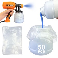 50PCS Paint Sprayer Cup Liners, 7.8" x 11.8" 50 Count (Transparent)