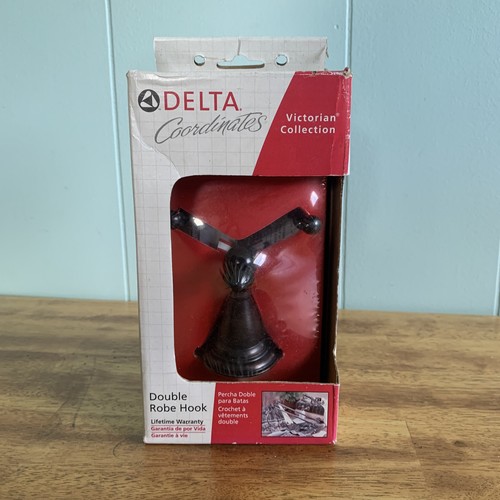 Delta Coordinates Double Robe Hook 75035-RB Victorian Collection Venetian Bronze