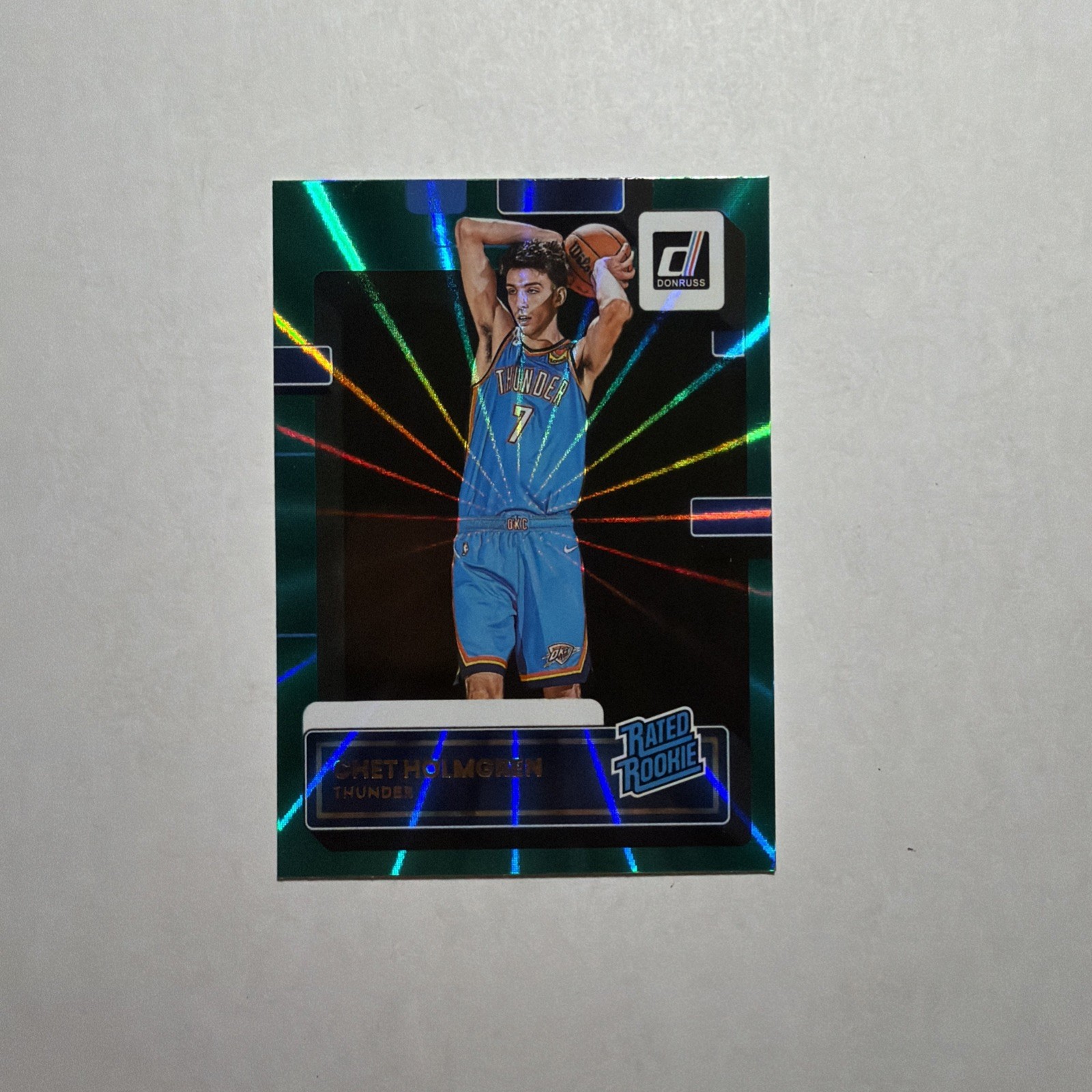 2022-23 Donruss CHET HOLMGREN Rated Rookie Holo Green Laser #202 RC Thunder