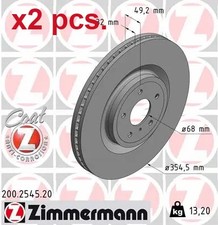 X2 PZ DISCHI FRENO ANTERIORI ROTOS X2 PZ SET 200.2545.20 ZIMMERMANN I