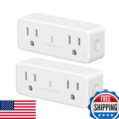 THIRDREALITY Smart Dual Plug 2 Pack, Zigbee 2-in-1 Outlet, Power Monitor