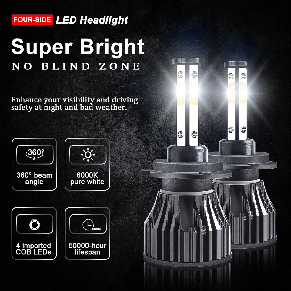 4side H7 Led Headlight Bulb For Yamaha Super Tenere XTZ1200 2012-2021 Motorcycle - Image 3 of 4