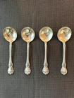 Towle Old Master Sterling Silver Cream Soup Spoons Set of 4 Monogram V