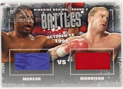 Ray Mercer Tommy Morrison 2011 ITG Ringside Boxing Battle Silver Trunks Card B11