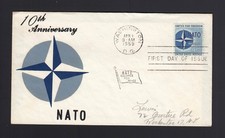 FDC: #1127 1959 4c NATO - E.H. LEWIS Silk Screened Cachet 