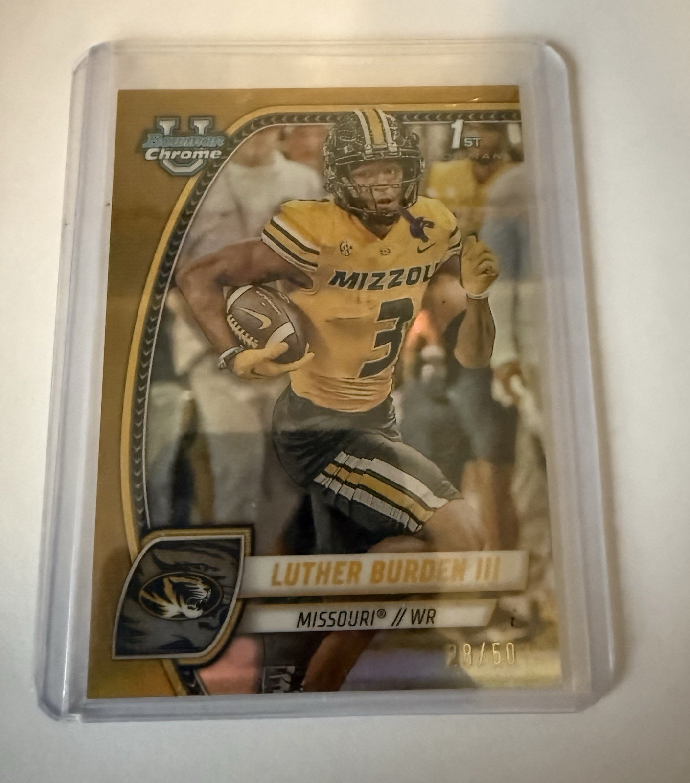 2024 Bowman University Chrome - Luther Burden #123 Gold Refractor /50 (RC)