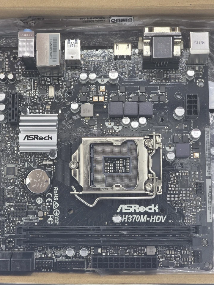 AS-IS ASRock H370M-HDV LGA1151 DDR4 SATA3&USB3.2 Micro Motherboard (UNTESTED) - Image 4 of 4