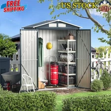 Compact Outdoor Storage Shed Steel Lockable Doors Garden Tool Utility 5x3 Ft New