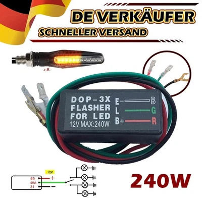 LED Blinkrelais 12V 3-Polig Lastunabhängig Auto Motorrad Blinkgeber Universal - Bild 1 von 4