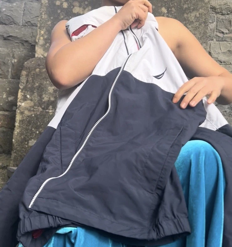 Nautica windbreaker/navy White Colorblock jacket Xs - Image 3 of 4