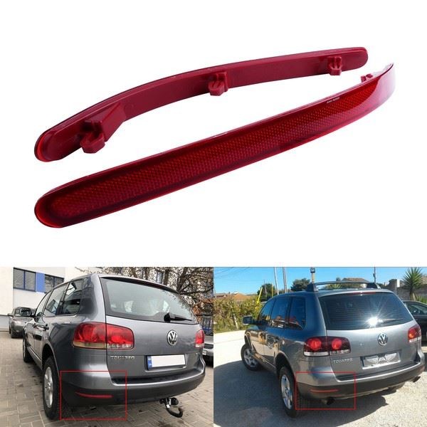 Rot Objektiv Abdeckung Hintere StoßStange Reflektor Bremslicht Nein Birne FüR VW-image