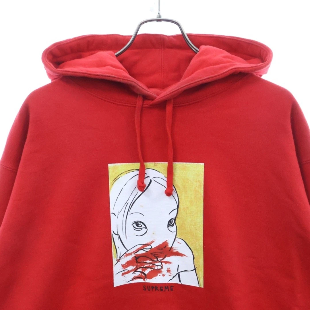 Felpa con cappuccio SUPREME 19AW Nase Bleed stampa pullover felpa rossa usata 6c58e85