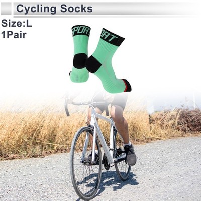 Fahrradsocken Schweißabsorbierend, Anti-Reibung, Dunkelgrün/Schwarz, 1 Paar