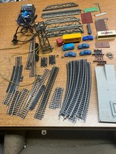 Large Lot HO Scale Train accessories track vehicles bridge buildings trees tower