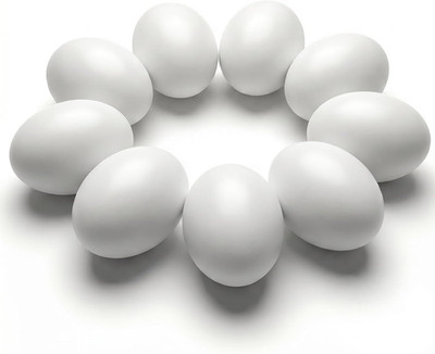 Wooden Fake Eggs for Nesting Boxes, 9 PCS White Easter Eggs