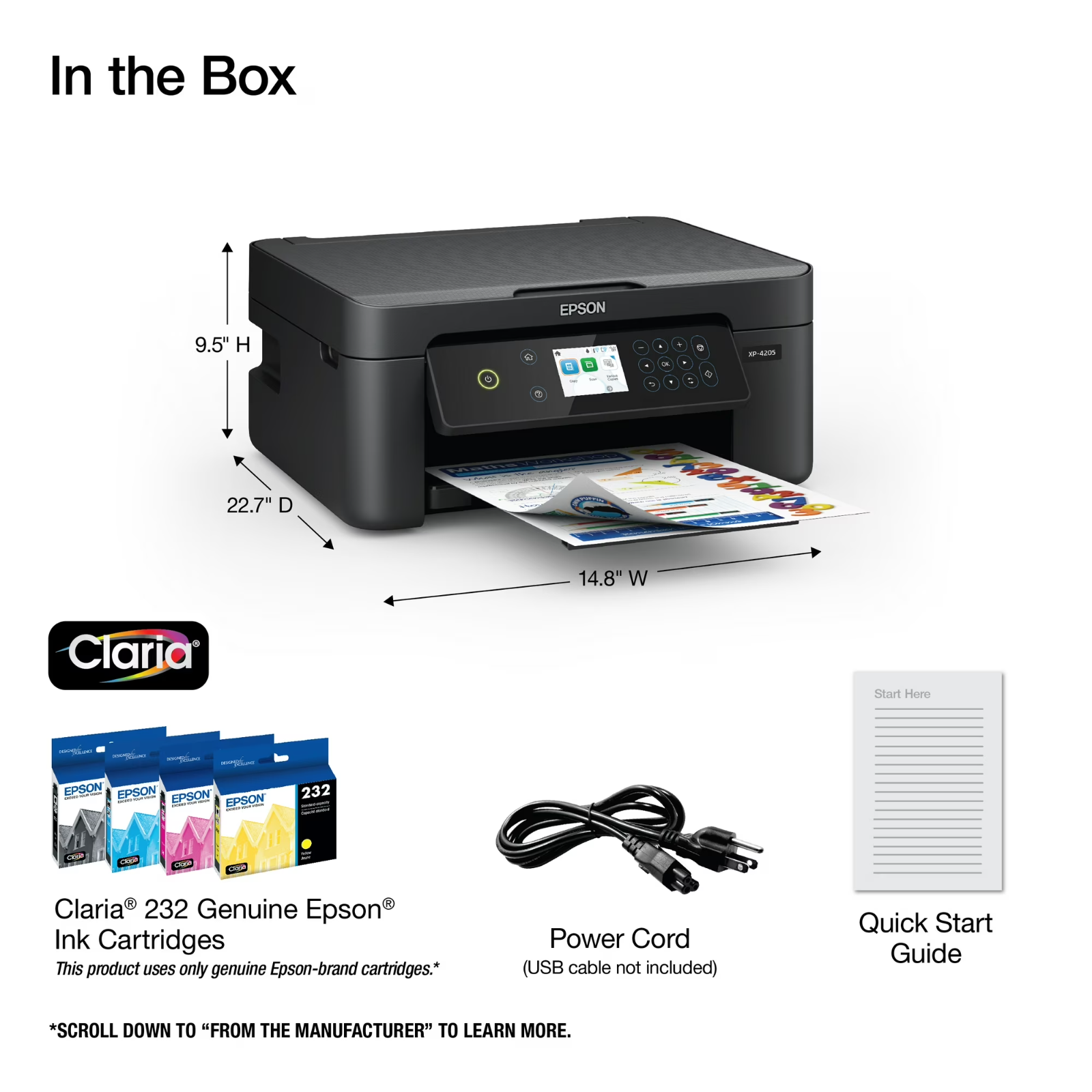NEW Epson Expression Home XP-4205 Wireless Color Printer with Scanner ...