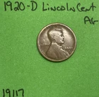 1920 D Lincoln Wheat Cent / Penny 1c AG About  Good