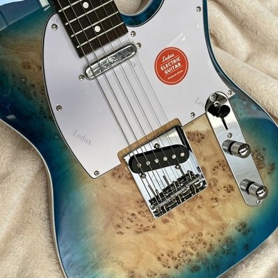 New Solid Body Electric Guitar Poplar Burl Top Maple Fretboard&Neck Blue Burst 