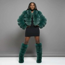 Faux Fur Winter Boots - Custom Sized Calf High Flat Winter Boots With Plush Lini
