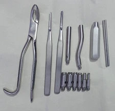 Equine Dental Burgess Wolf Tooth Extractor Large Stainless Steel 14 Pcs Set