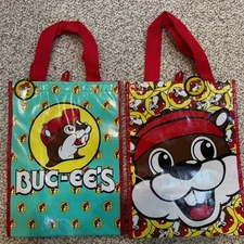 Buc-ee's Reusable Sturdy Plastic Coated Shopping Tote/Bag NWT 16" X 12" X 7"
