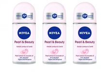 Nivea Pearl and Beauty Roll-On Deodorant 50 ml - Pack of 3