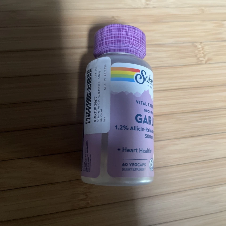 Extracto de bulbo de ajo Solaray 500 mg 60 cápsulas vegetales Foto 3 de 3