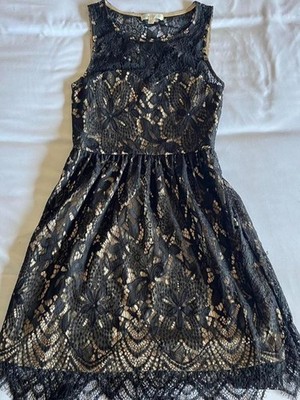 Love Fire Size M Beautiful Black Lace Overlay Mini Dress | eBay