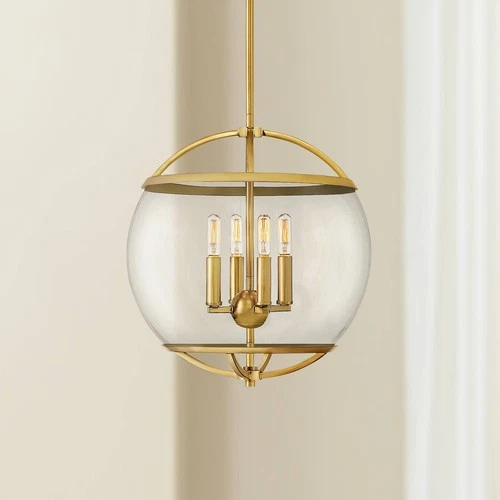 Hinkley Calvin 15" Wide Heritage Brass 4-Light Orb Pendant - Picture 1 of 3
