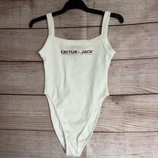 Cactus Jack Bodysuit Size S Womens Ivory Air Jordan Nike Ribbed Travis Scott
