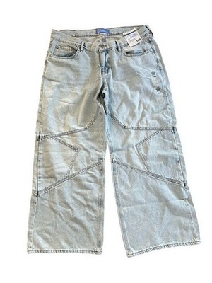 Demetra Aeropostale Super Low Rise Baggy Wide Leg Denim Jeans Star 14S Women s