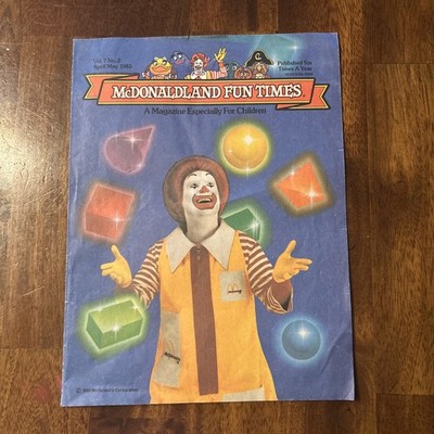 1985 McDONALDLAND FUN TIMES 12pg Activity Magazine RONALD McDONALD - McDONALD'S 