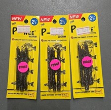 3X PACK LOT IKE-CON Trout Bait The P-Wee Worm "MINNOW 2 1/2"  USA MADE 