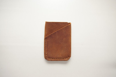 Handmade Kartenhalter/Portemonnaie aus Crazy Horse Pull-Up-Leder (Echtleder)