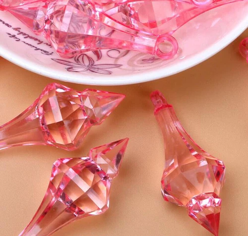 100Pcs/lot 18*46mm Hanging Pendant Diamond Drop Chandelier Acrylic Crystal Bead - Picture 5 of 35