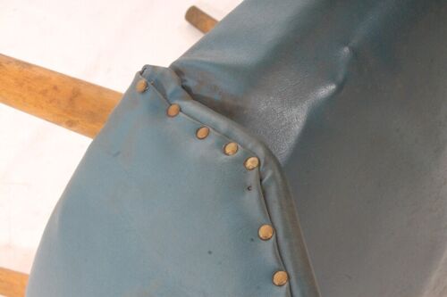 alter Sessel Kult Retro Clubsessel Loungesessel Stuhl Leder Blau - Bild 12 von 12