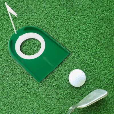 #ad Indoor Outdoor Golf Putting Cup With Hole Flag Training Putter Golf Practice Aid $7.10
