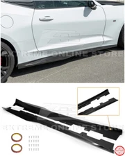 ZL1 Style Plastic Black Side Skirts Rocker Panel Pair For 16-Up Camaro RS & SS