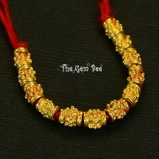 4mmx4.2mm 18k Solid Yellow Gold Fancy Granulation Tube Spacer Beads 2 INCH 12 