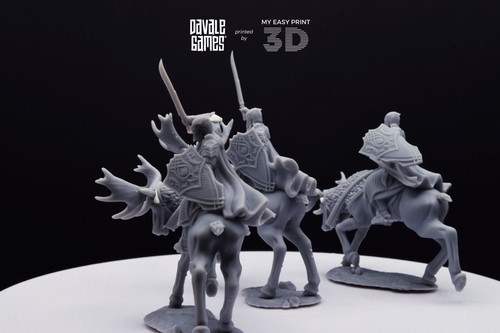 Armoured Wood Elf on Elk Davale Games 3D Printed With High Quality Resin - Picture 6 of 12